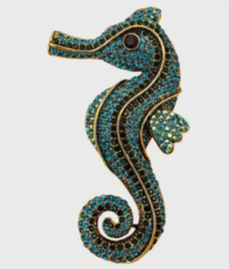 Seahorse Brooche Blue