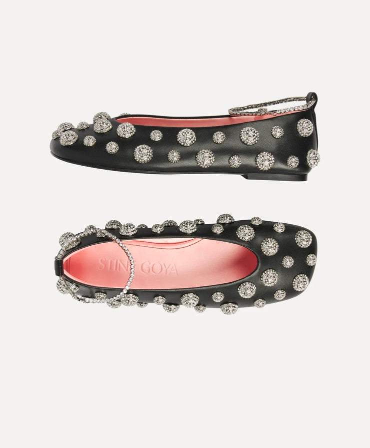 Crystal Studs Ballerina Black