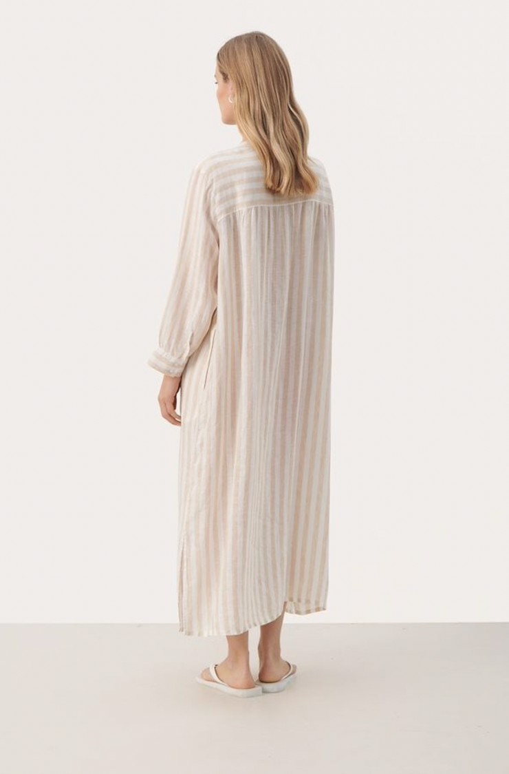 AliaPW DR Beige&Offwhite Striped