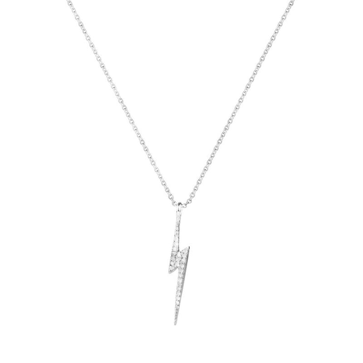Diamond Bolt Necklace Silver