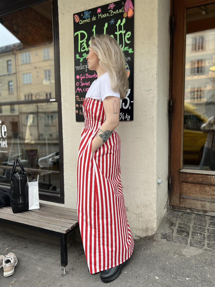 Le Bon Midi Dress Red Striped