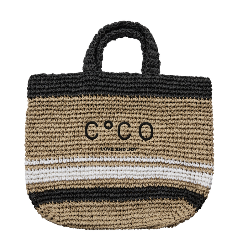 CocoCC Straw Bag Black/Beige