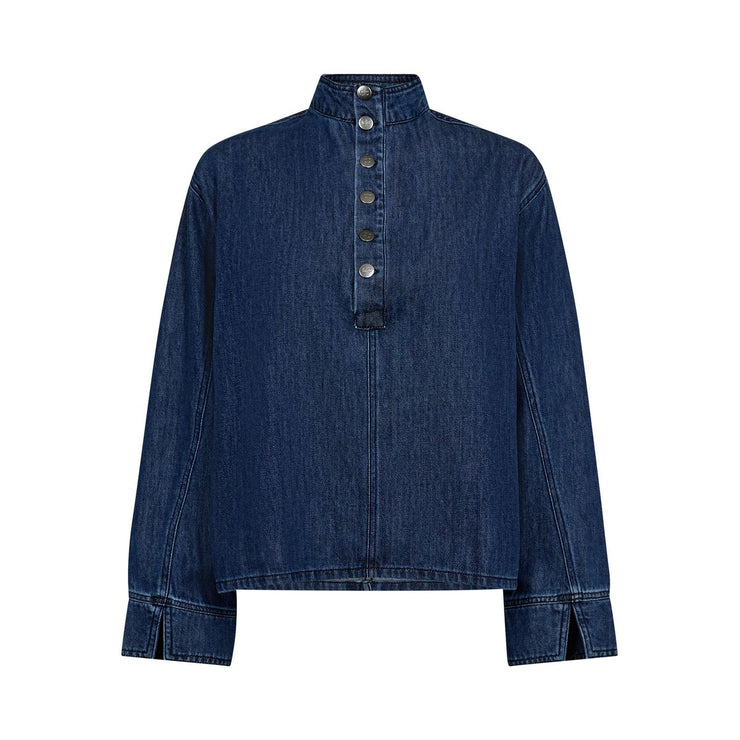AzminaCC Denim Placket Blouse