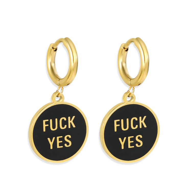 Fuck Yes Charm Earrings Gull