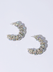 Fat Diamond Hoops Silver