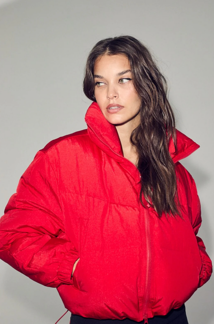 FrostyCC Crop Puffer Jacket Red