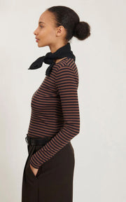 Ludmilla Ls Tee Brown Stripe