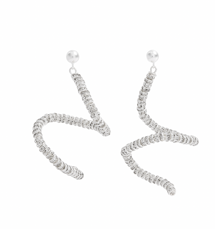 Skinny Viper Earring Silver