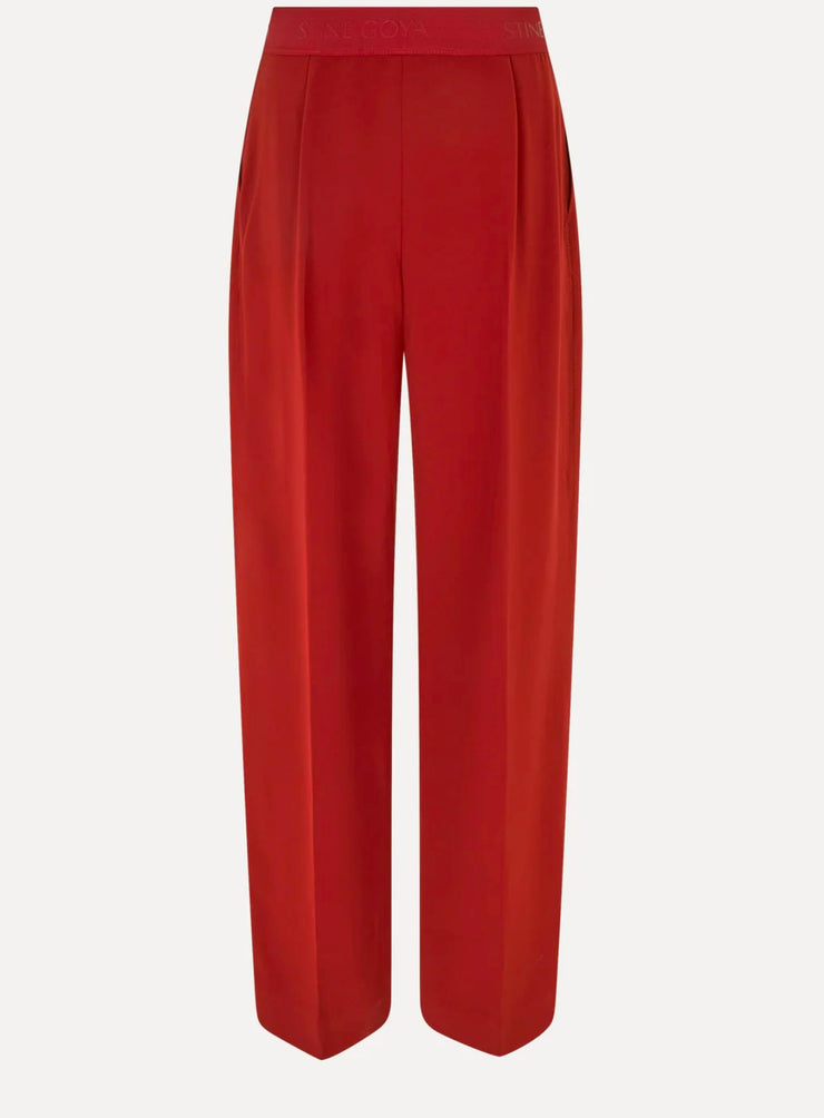 Wide Leg Long Pants Bordeaux