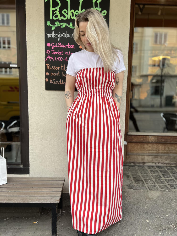 Le Bon Midi Dress Red Striped