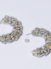 Fat Diamond Hoops Silver