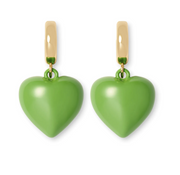 Apple Heart Earrings Green
