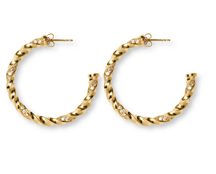 Rope Earrings Gold/Crystal