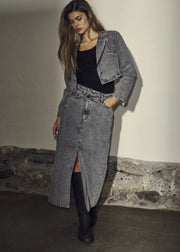 VikaCC Asym Slit Skirt Grey