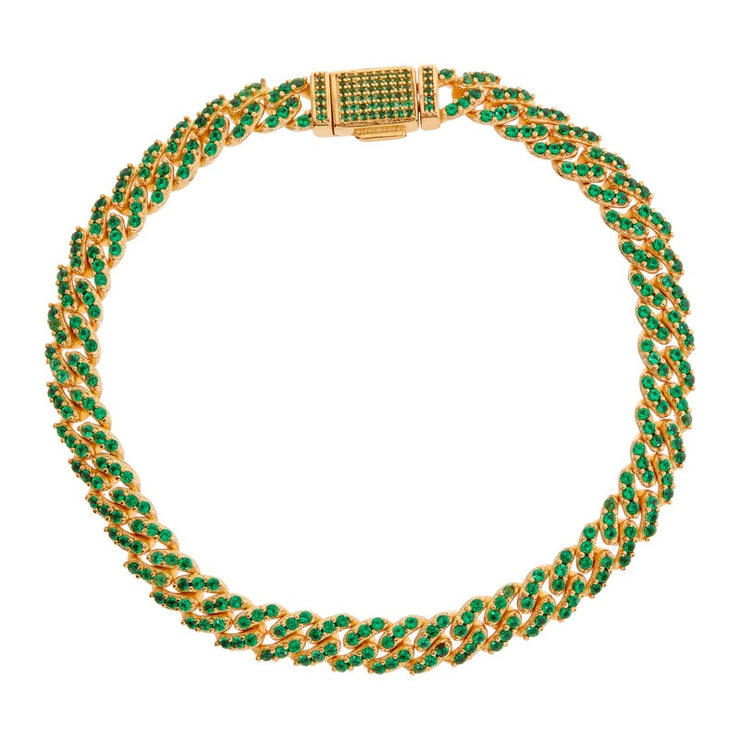 Micro Mexican Chain Bracelet Green