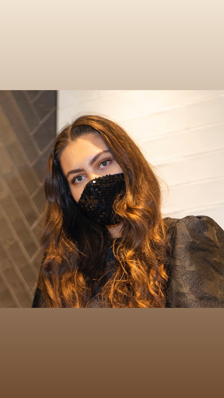 Sequin Facemask Black