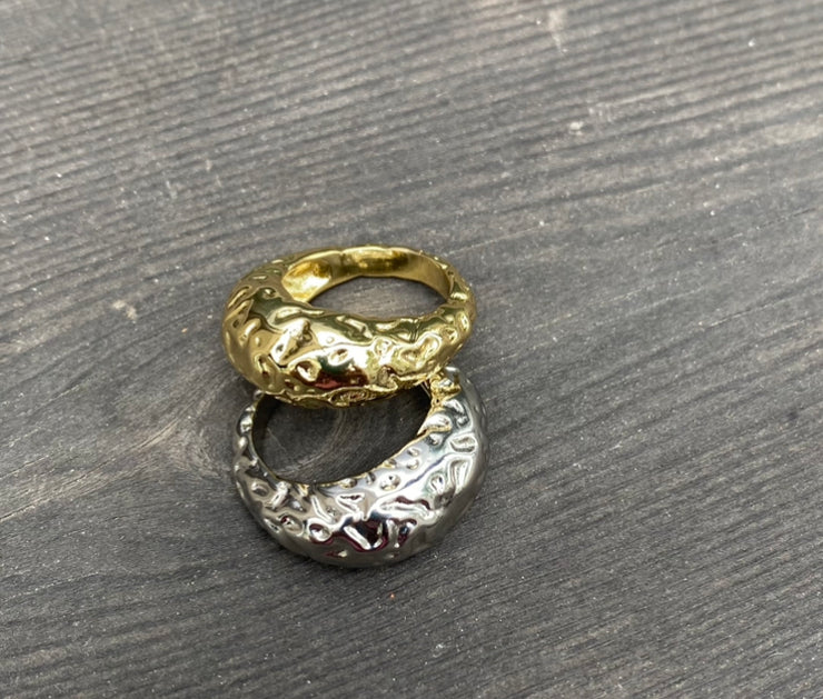 Molten Signet Ring - Size 6 Gold