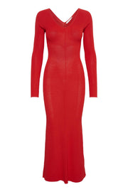 MonaGZ v-neck long Dress Red