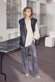 LeoCC Sequin Pant Black W Silver
