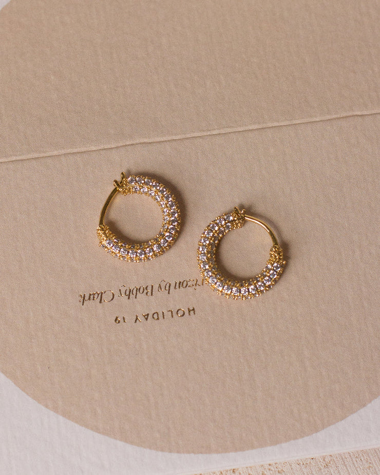 Pave Amalfi Huggies Gold