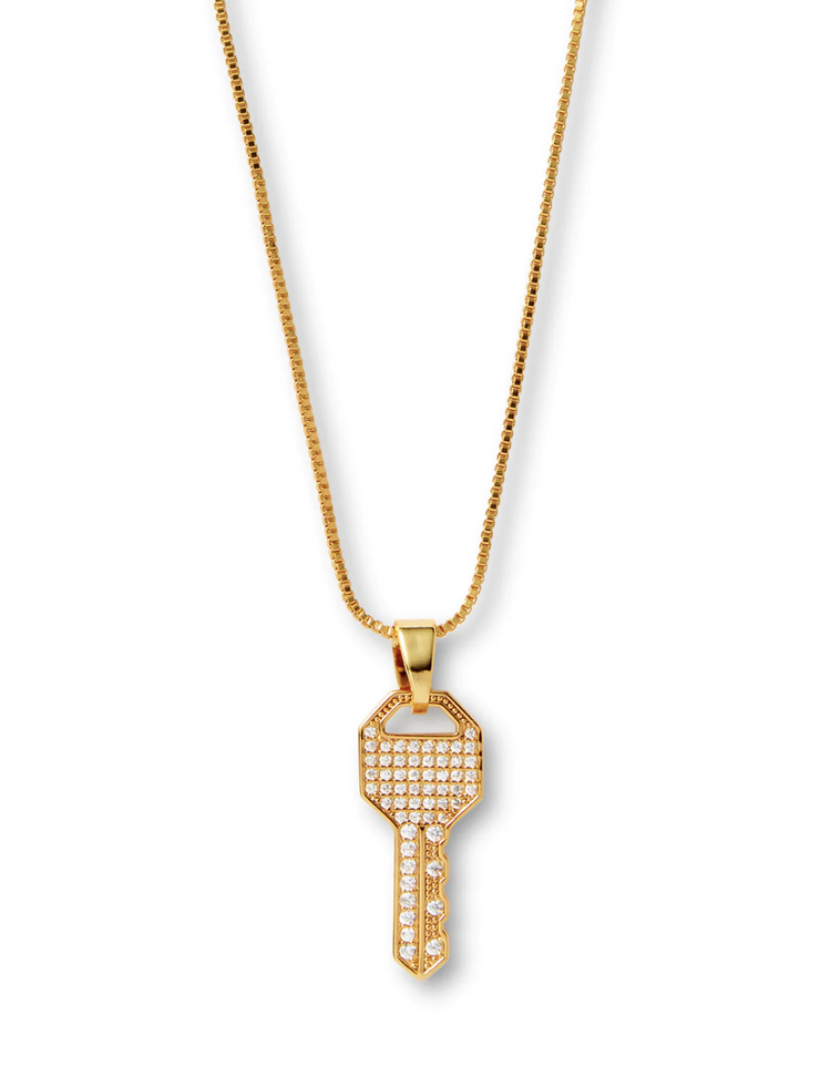 Ignition Key Necklace Gold